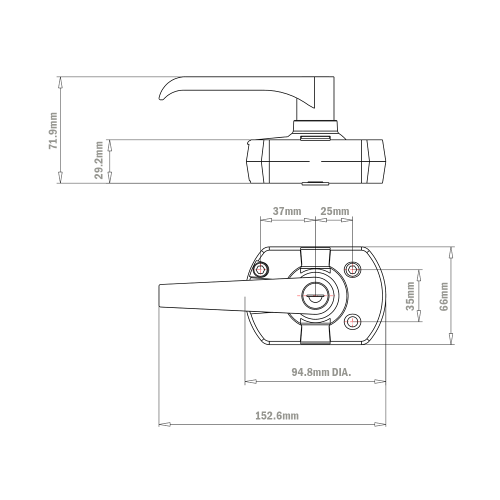 50-310-1 MODULAR SOLUTIONS DOOR PART<br>LOCKING SLIDING AND SWINGING DOOR LATCH